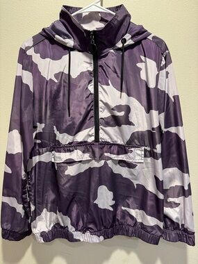 Purple and White Camouflage Windbreaker